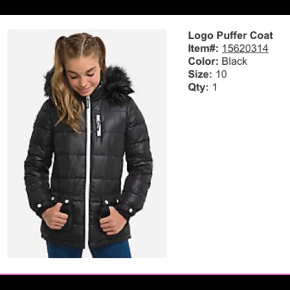Justice puffer coat
